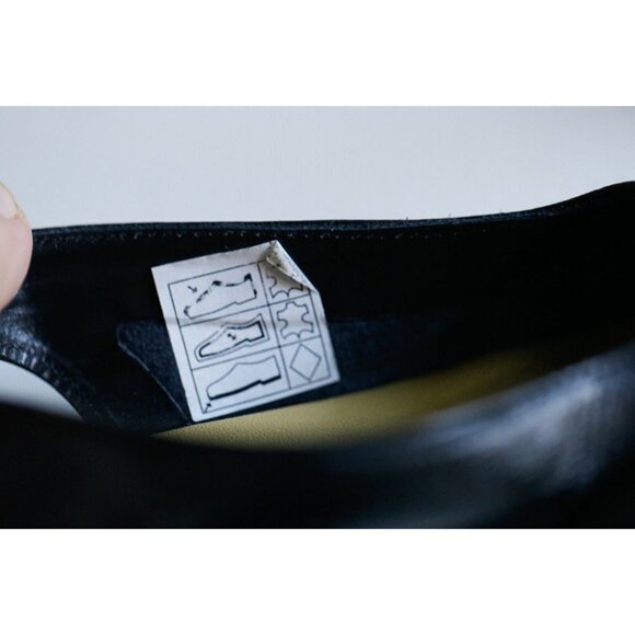 Vintage Charles Jourdan Paris Black Leather Embroidered  Espadrilles 5 - Picture 8 of 9